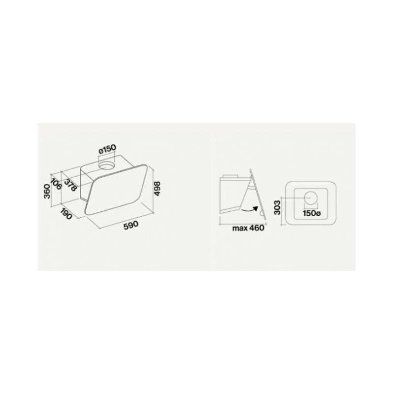 Falmec Tab Cappa Aspirante A Parete Bianco 800 M³/h A