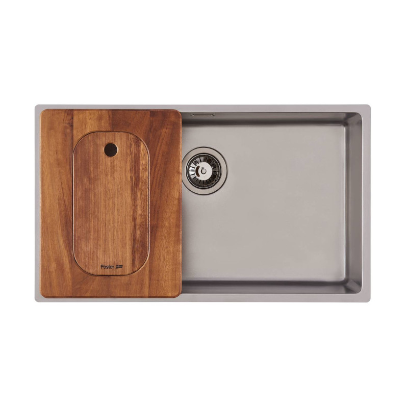 Foster 8644 044 Tagliere Da Cucina Rettangolare Legno Acciaio Inox Legno