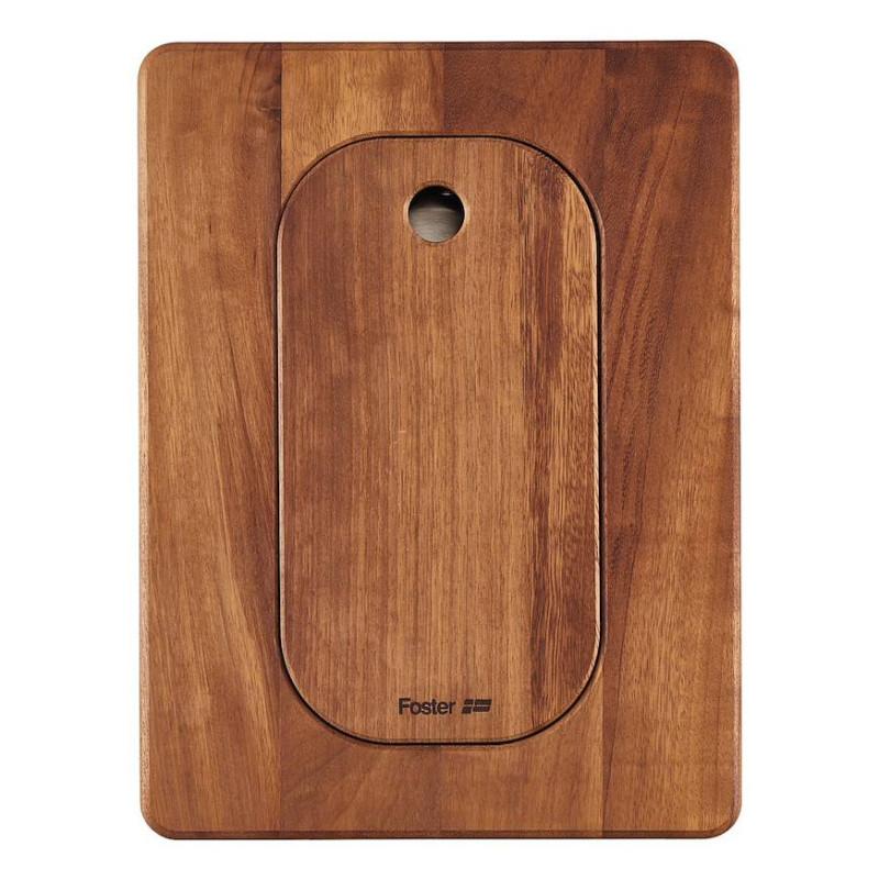 Foster 8644 044 Tagliere Da Cucina Rettangolare Legno Acciaio Inox Legno