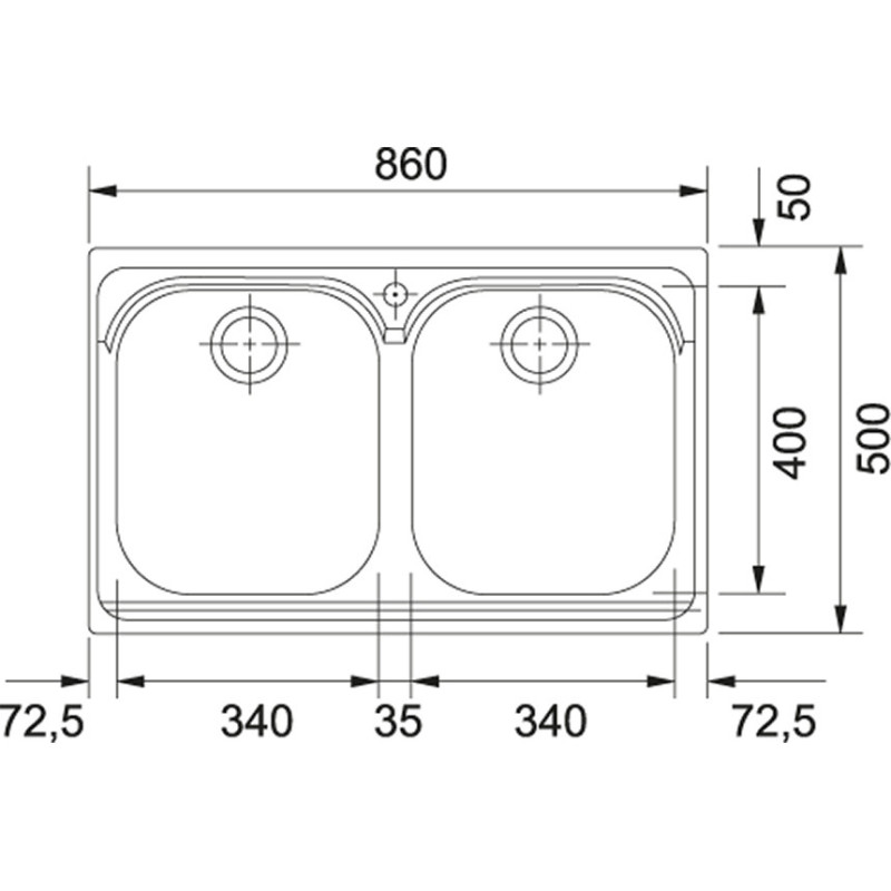Franke AMX 620 Lavello Montato Su Piano Rettangolare Acciaio Inox