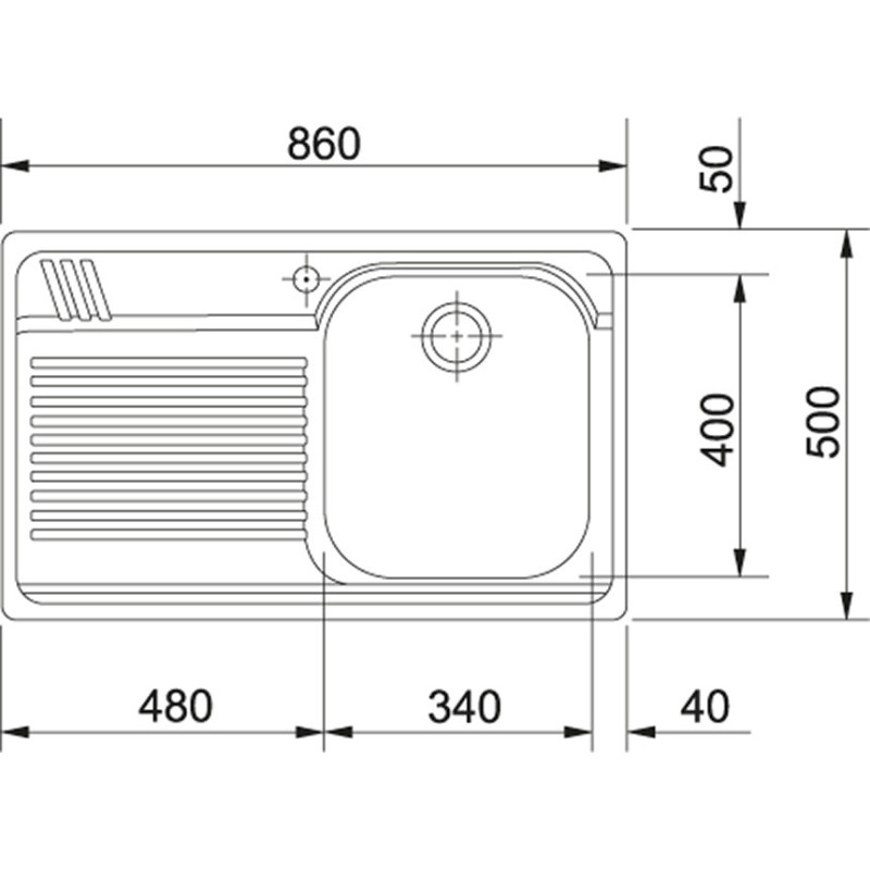 Franke Armonia AMX 611 Lavello Montato Su Piano Rettangolare Acciaio Inox