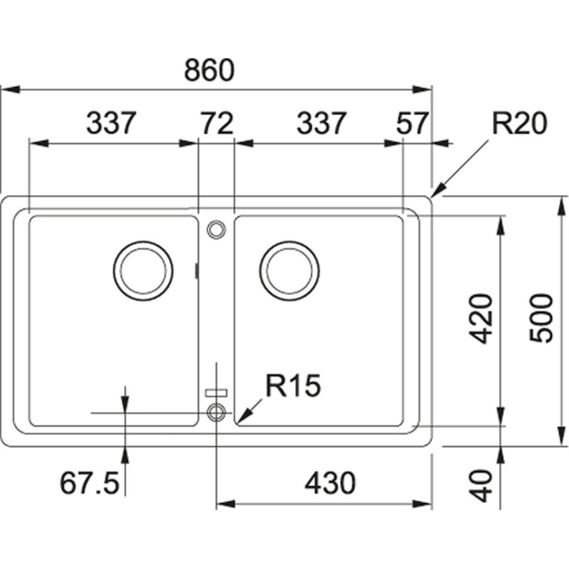 Franke BFG 620 Lavello Ad Incasso Rettangolare Fragranito