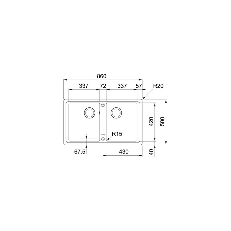 Franke Boston BFG 620 Lavello Ad Incasso Rettangolare
