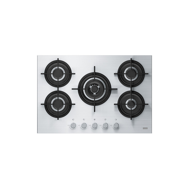 Franke Crystal Steel Pro FHCR 755 4G TC HE XA C Acciaio inox Da incasso 75 cm Gas 5 Fornello(i)