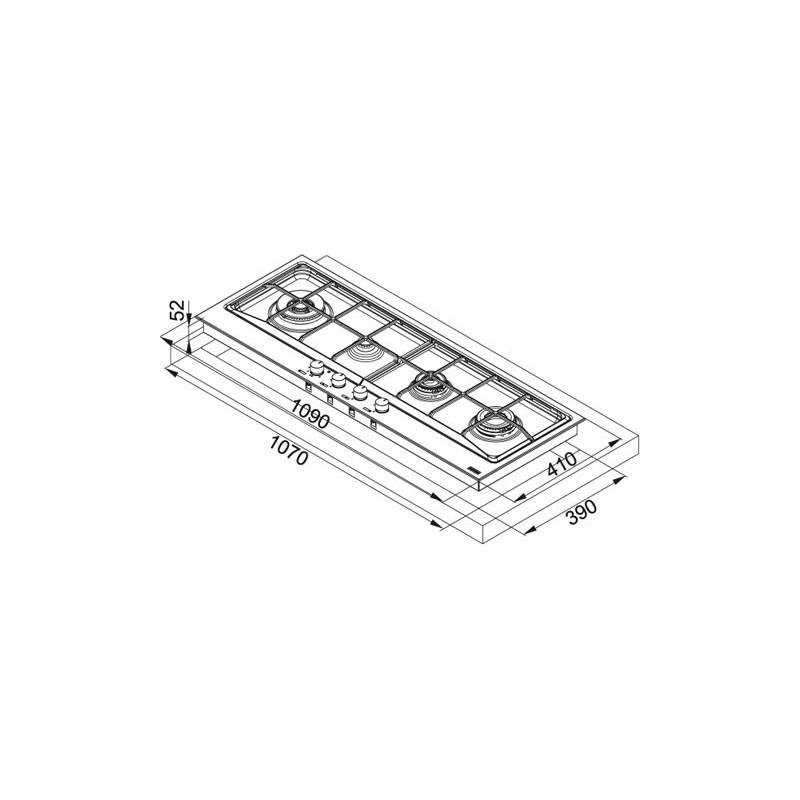 Franke FHNE 1204 3G TC XS C Acciaio Inox Da Incasso Gas 4 Fornello(i)