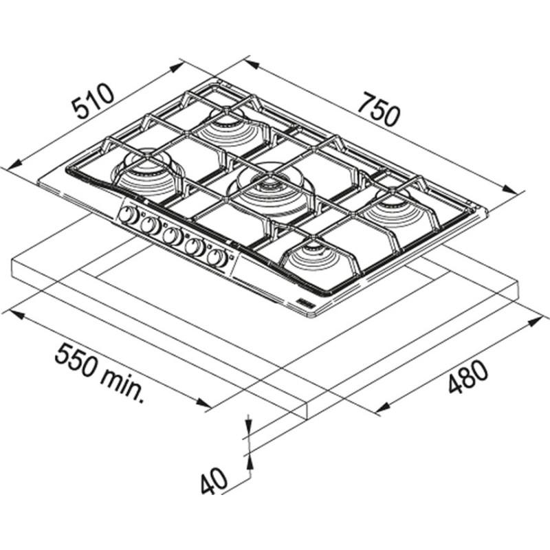 Franke FHTL 755 4G TC XL E Acciaio Inox Da Incasso 75 Cm Gas 5 Fornello(i)
