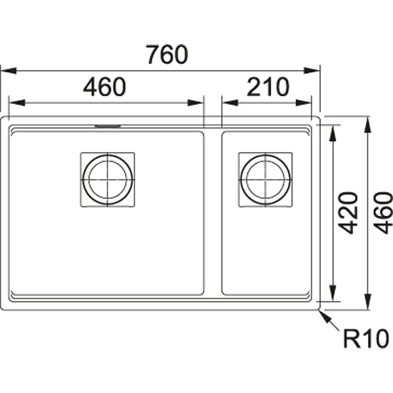 Franke Kubus 2 KNG 120 Bianco Lavello sottopiano Rettangolare
