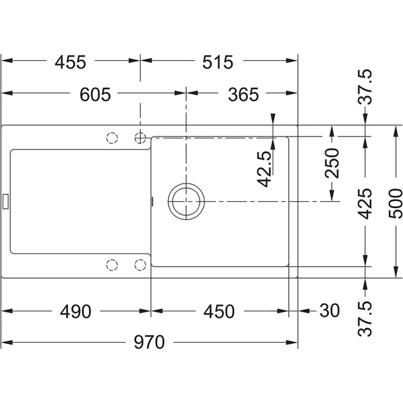 Franke Maris MRG 611-L Lavello Montato Su Piano Rettangolare Fragranito