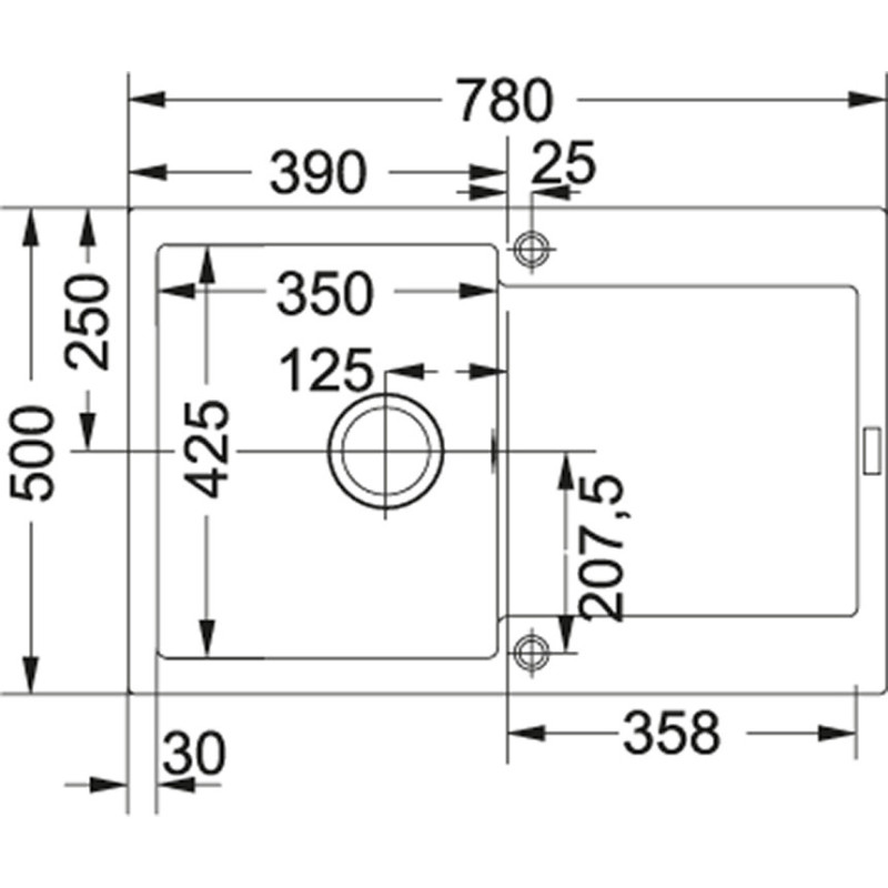 Franke MRG 611-78 Lavello Montato Su Piano Rettangolare