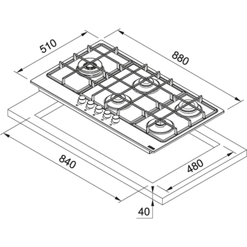 Franke Smart FHSM Acciaio Inox Da Incasso 88 Cm Gas 5 Fornello(i)