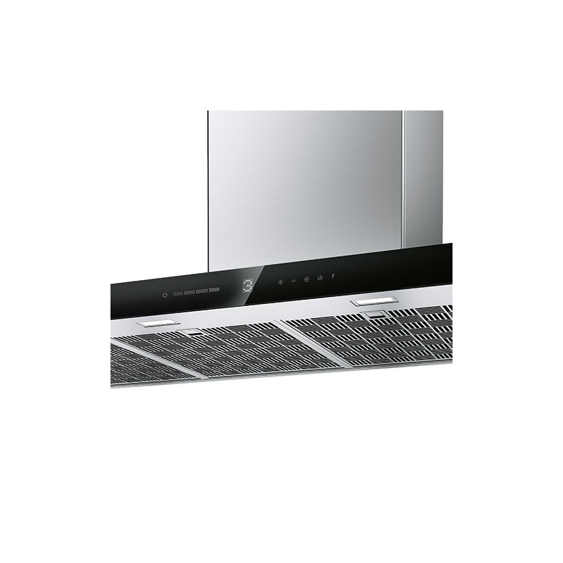 Franke T-SHAPE AVANT-SILENCE FTLN H45 X/BK GLASS A90 FRK Cappa Aspirante A Parete Nero Acciaio Inox 750 M³/h A+