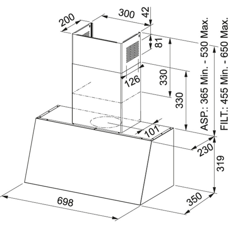Franke Trendline Plus Cappa Aspirante A Parete Nero 665 M³/h A