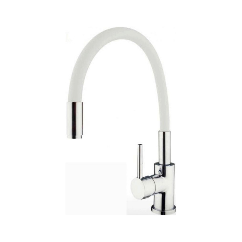 IDRONORD Miscelatore Lavello Con Bocca In Tubo Flessibile - Bianco