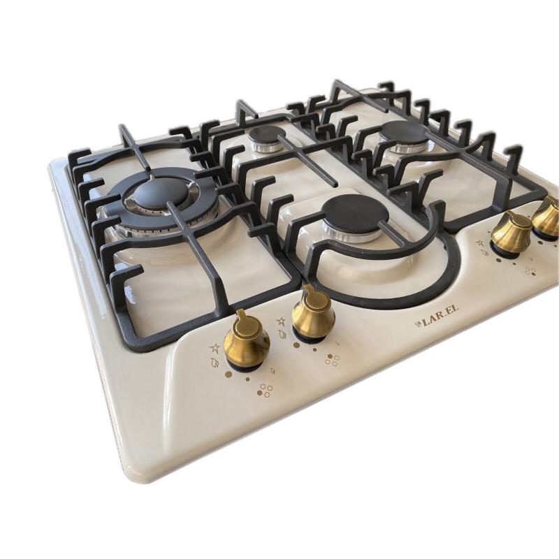 LAREL PIA.L848AG Piano Cottura A Gas 60 Cm 4 Fuochi Griglie In Ghisa - Panna