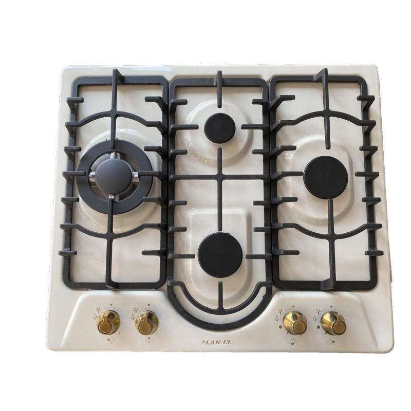 LAREL PIA.L848AG Piano Cottura A Gas 60 Cm 4 Fuochi Griglie In Ghisa - Panna