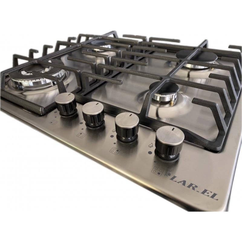 LAREL PIA.L848GX Piano Cottura A Gas 60 Cm 4 Fuochi Griglie In Ghisa - Inox