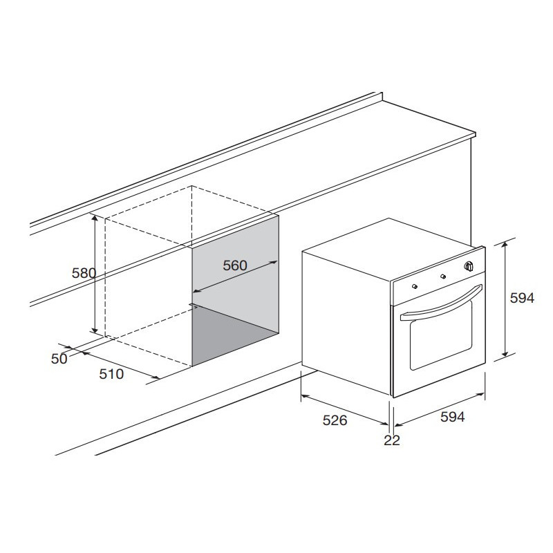 Lofra FDS66GE 65 L A Nero Acciaio Inox
