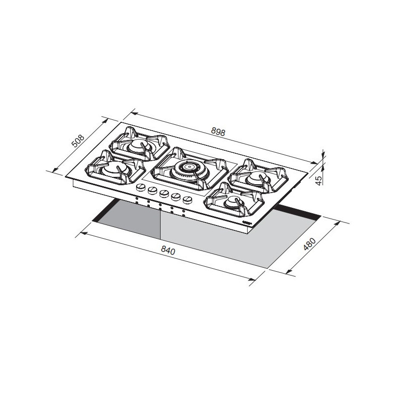 Lofra HRBI9A0/GO00 Avorio Da Incasso 90 Cm Gas 5 Fornello(i)