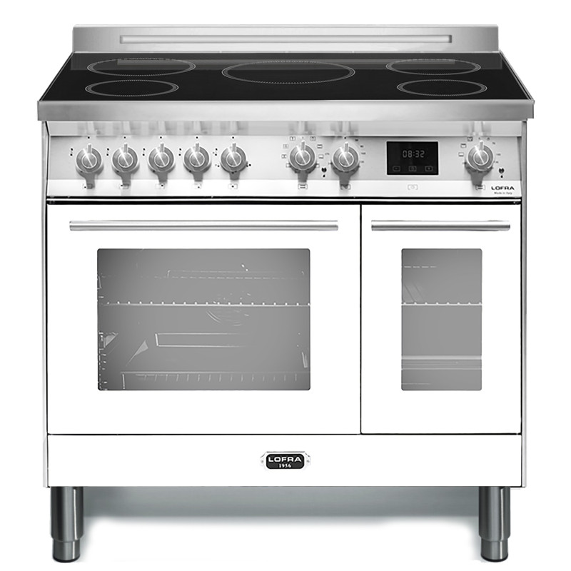 Lofra PBPD96MFTE/5I Cucina freestanding Elettrico Piano cottura a induzione Acciaio inox Bianco A