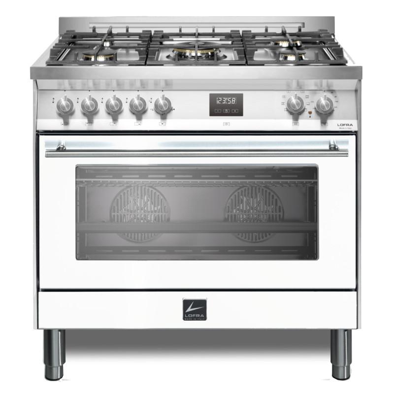Lofra PBPG96WMFT/AEO Cucina Elettrico Gas Acciaio inox Bianco
