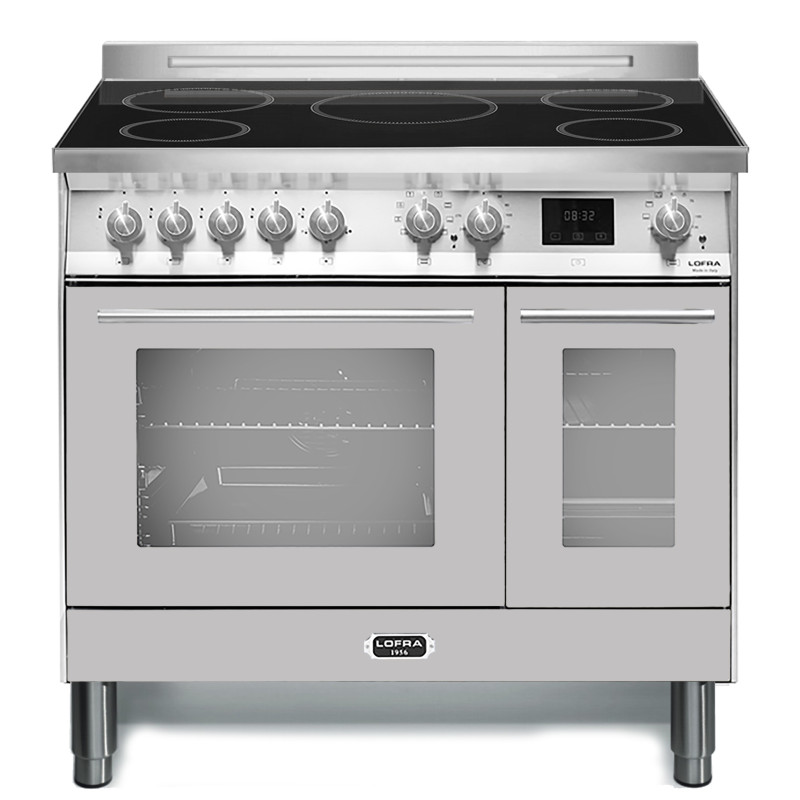 Lofra PD96MFTE/5I Cucina Freestanding Elettrico Piano Cottura A Induzione Nero Acciaio Inox A