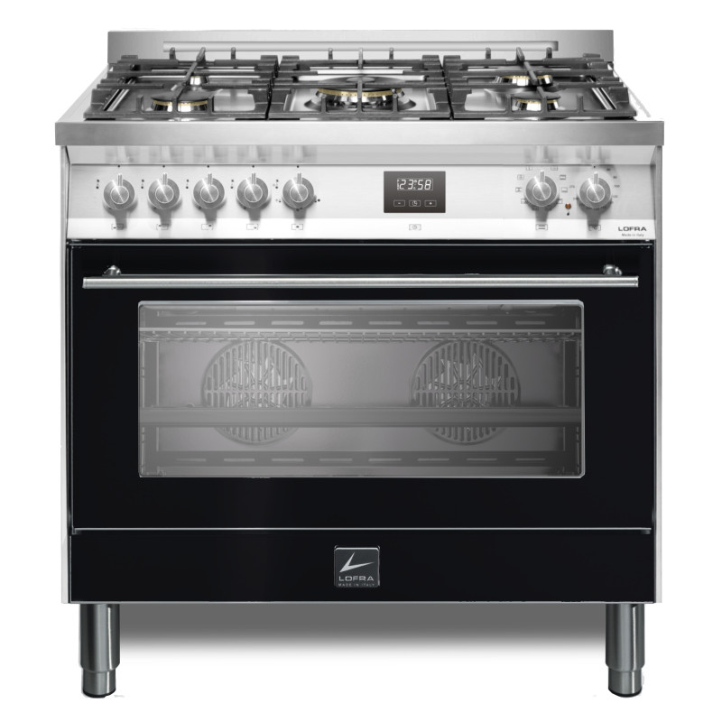 Lofra PNMG96WMFT/AEO Cucina Elettrico Gas Nero Acciaio Inox