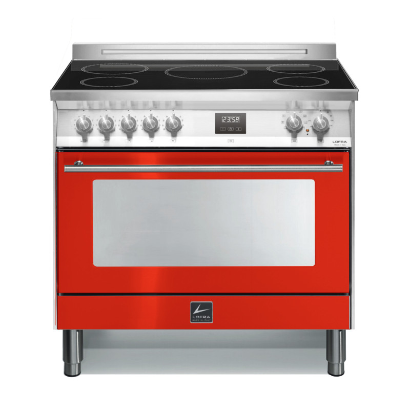 Lofra PRG96WFMT/5I Cucina Elettrico Piano Cottura A Induzione Rosso Acciaio Inox A