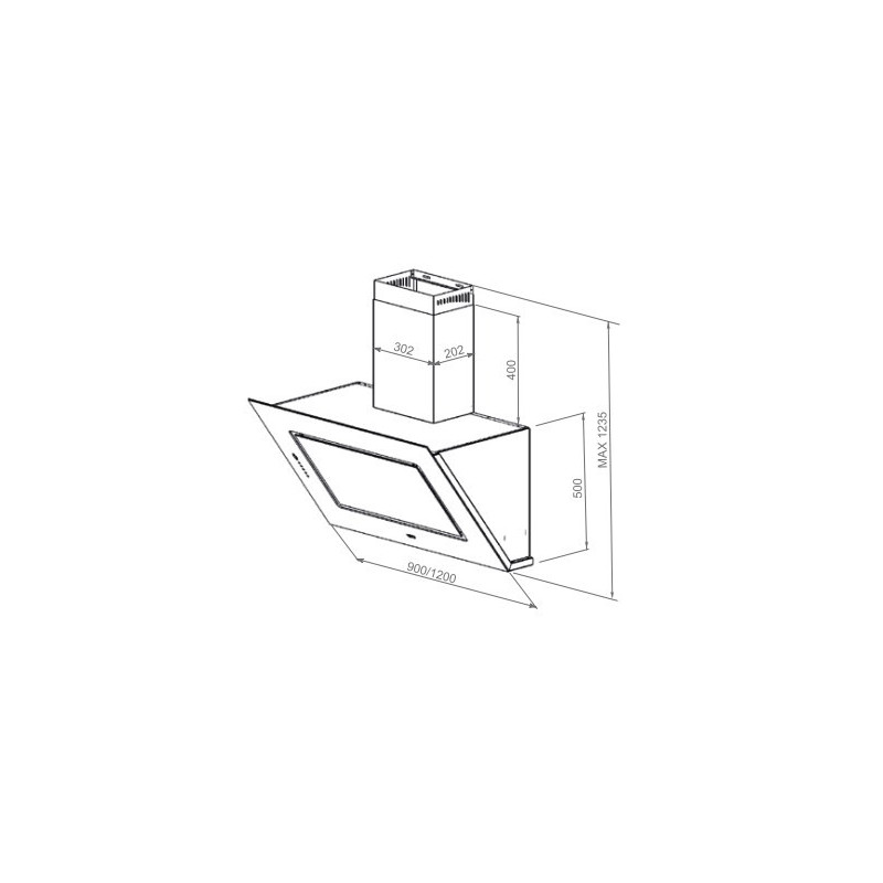 Lofra Violet Vetro Bianco 120 Cappa Aspirante A Parete 800 M³/h