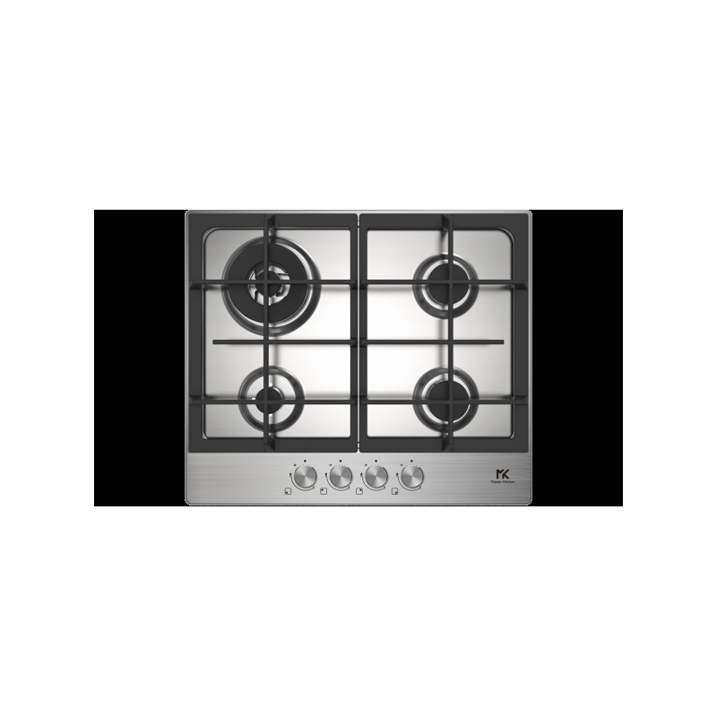 MASTER KITCHEN MKHG 6031-ED TC XS Piano Cottura A Gas Edge 60cm Griglie In Ghisa Tripla Corona 4 Fuochi Inox