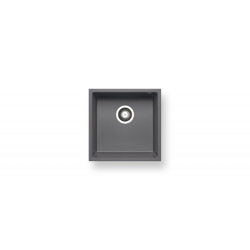 PYRAMIS 070066411 Lavello PYRAGRANITE TETRAGON 1B 440x440 Mm Sottotop Reversibile Iron Grey