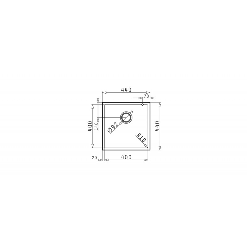 PYRAMIS 070066411 Lavello PYRAGRANITE TETRAGON 1B 440x440 Mm Sottotop Reversibile Iron Grey