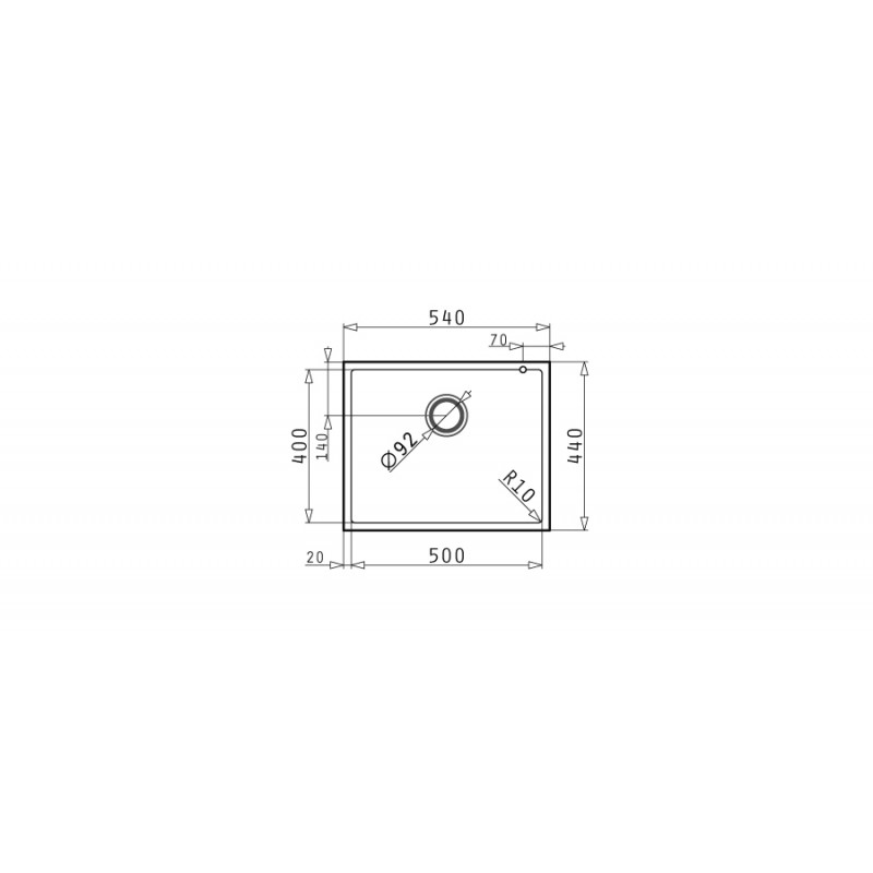 PYRAMIS 070066511 Lavello PYRAGRANITE TETRAGON 1B 540x440 Mm Sottotop Reversibile Snow
