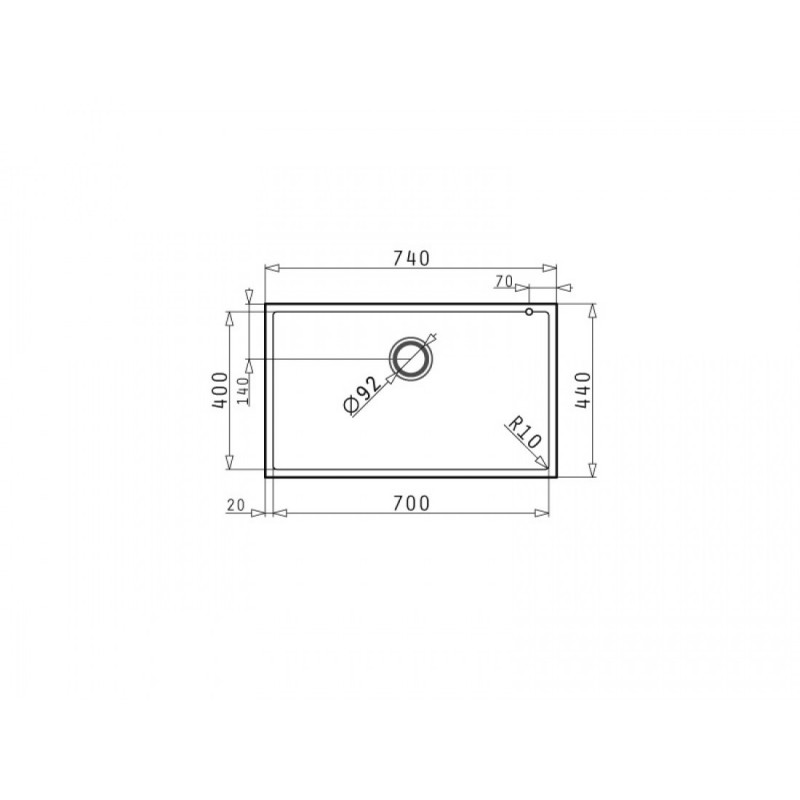 PYRAMIS 070068811 Lavello PYRAGRANITE TETRAGON 1B 740x440 Mm Sottotop Reversibile Iron Grey