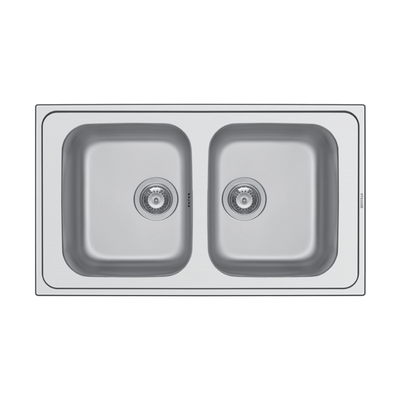 PYRAMIS 107132631 Lavello Fedra 2 Vasche 86x50cm Sopratop Acciaio Inox Spazzolato