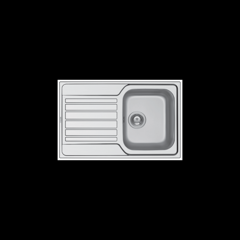 PYRAMIS 107173630 Lavello inox Fedra 1 vasca dx + gocciolatoio 79x50cm Acciaio Inox