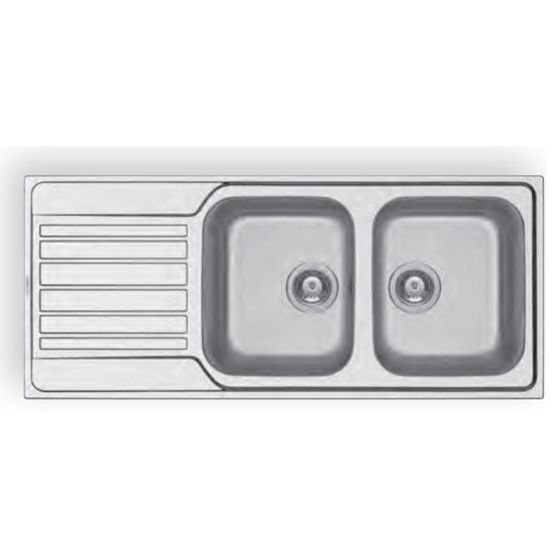 PYRAMIS 107174030 Lavello Fedra Extra Vasca DX 1160x500 Mm Acciaio Inox Spazzolato