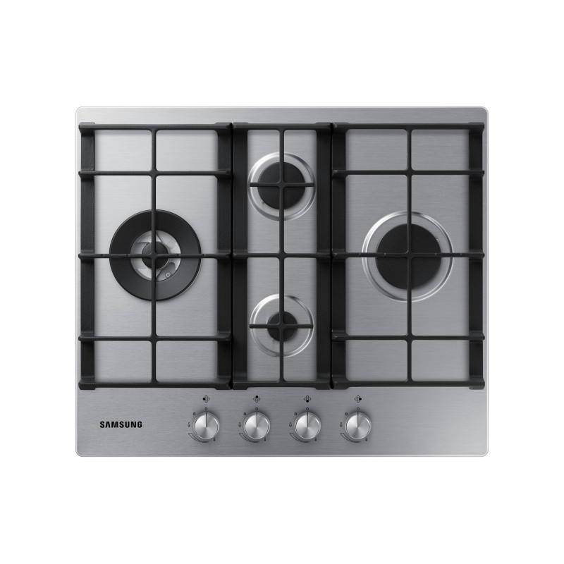 Samsung NA64H3031BS Piano cottura a gas 60cm 4 bruciatori Griglie in ghisa Inox