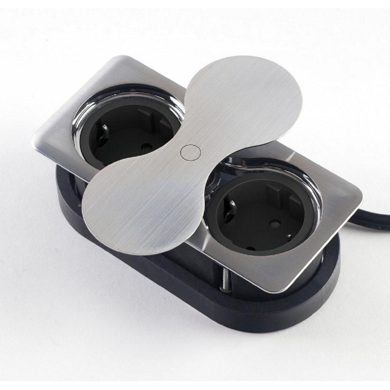 SFL BP8S-17096 Doppia Presa A Scomparsa Schuko+schuko Inox