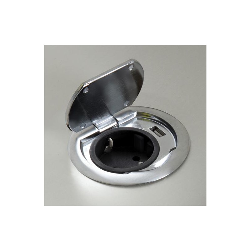 SFL RINGU-SCH-IB Presa Schuko + Usb A Scomparsa - Inox