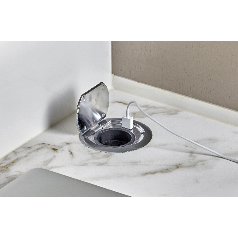 SFL RINGU-SCH-IB Presa Schuko + Usb A Scomparsa - Inox