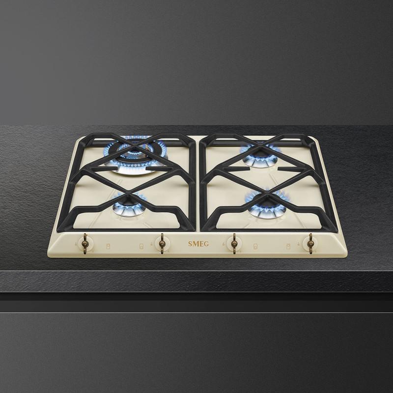 Smeg Coloniale SRV864POGH Piano Cottura Crema Da Incasso 60 Cm Gas 4 Fornello(i)