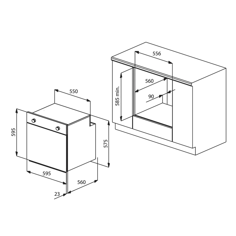 TELMA FIMOD.28 FORNO MULTIFUNZIONE  Forno Da Incasso Da 60cm Elettrico Con 6 Funzioni 64 Litrli Telmagranit Bianco Latte
