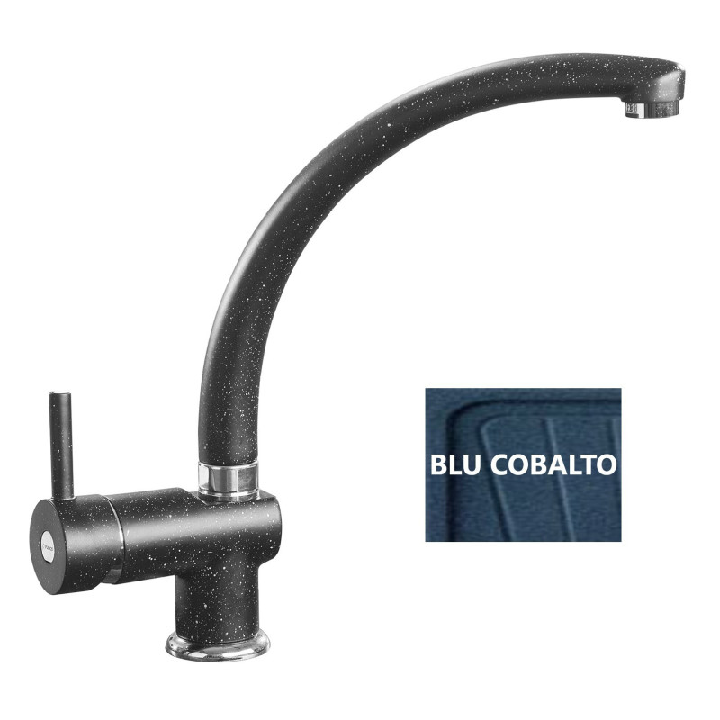 TELMA MIS46.35 Miscelatore monocomando con canna/alta fusa blu cobalto