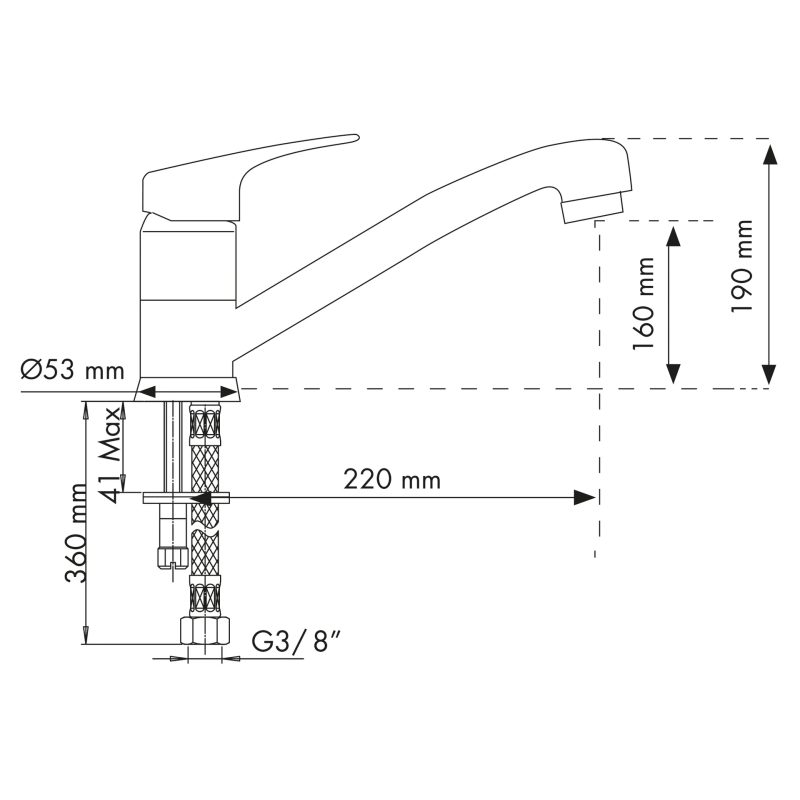 TELMA PLUSMIX.72 Miscelatore PLUSMIX Monocomando Canna/bassa Tubolare Girevole A 360°  Titanio