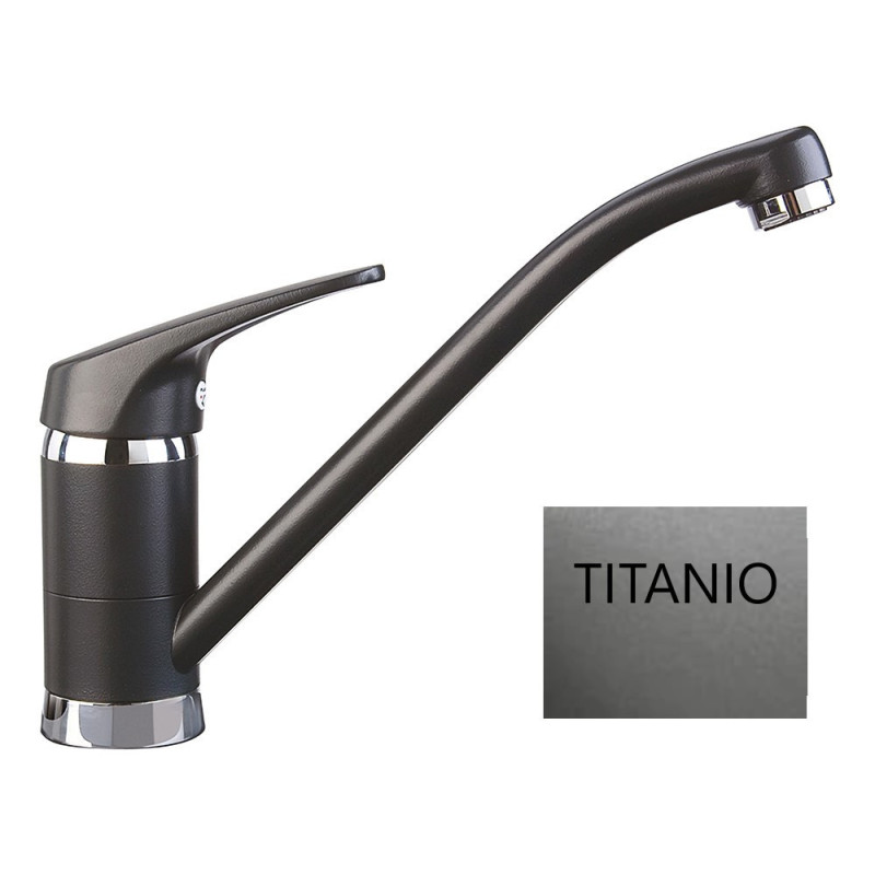 TELMA PLUSMIX.72 Miscelatore PLUSMIX Monocomando Canna/bassa Tubolare Girevole A 360°  Titanio