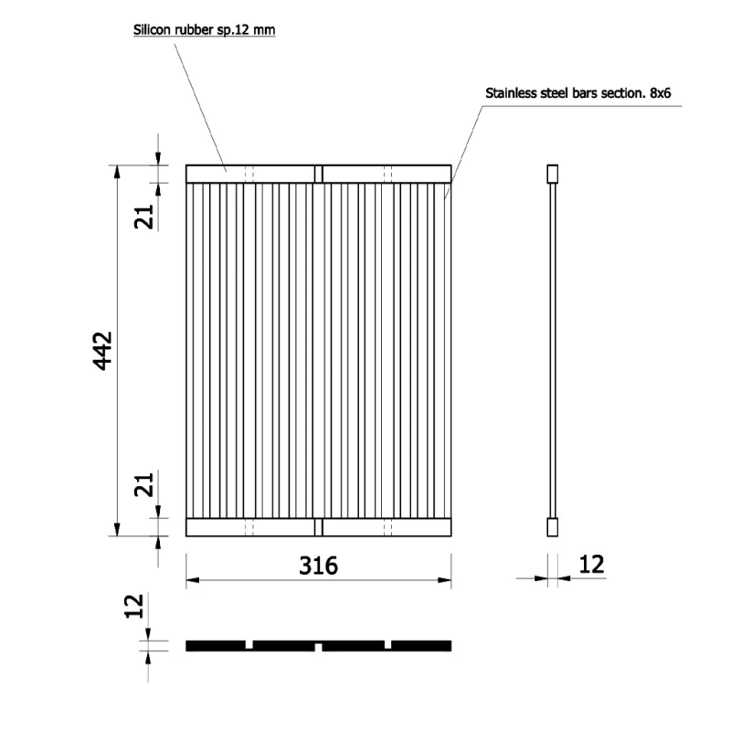 TELMA ROLLMAT.CO Gocciolatoio Pieghevole con Barre In Acciaio Inox E Silicone  442x316 Mm Colore rame