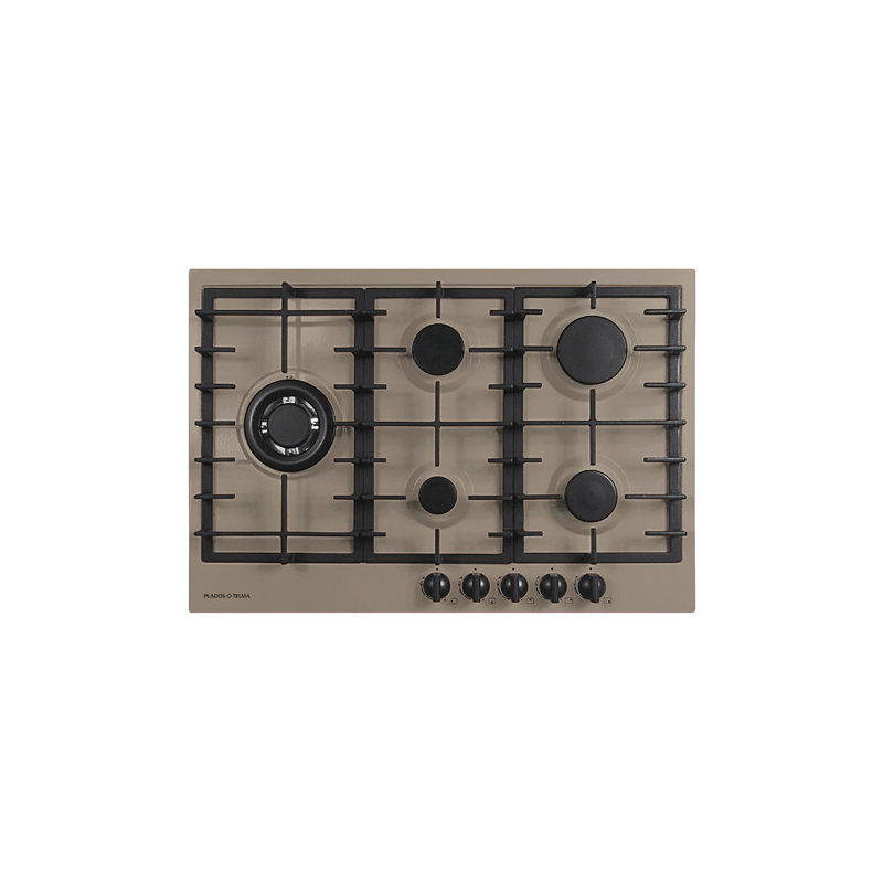 TELMA SLIM75.54 PIANO COTTURA A GAS  Piano cottura 75 cm   5 fuochi e 1 tripla corona laterale Telmagranit  Tartufo