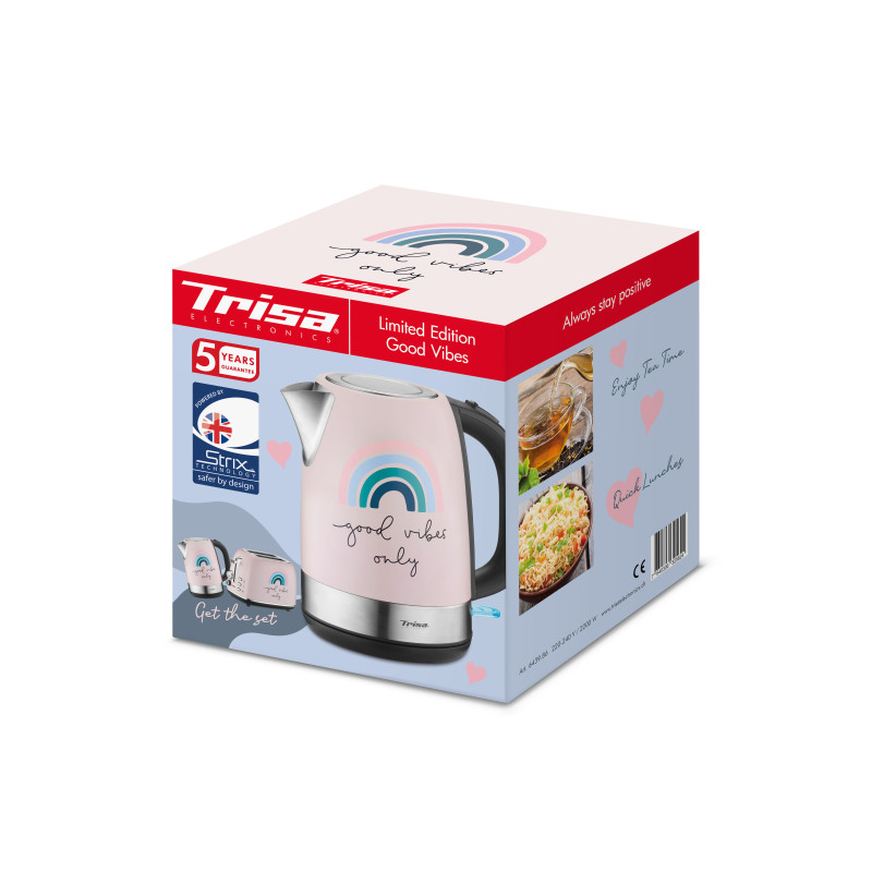 Trisa Good Vibes Bollitore Elettrico 1 7 L 2200 W Nero Rosa