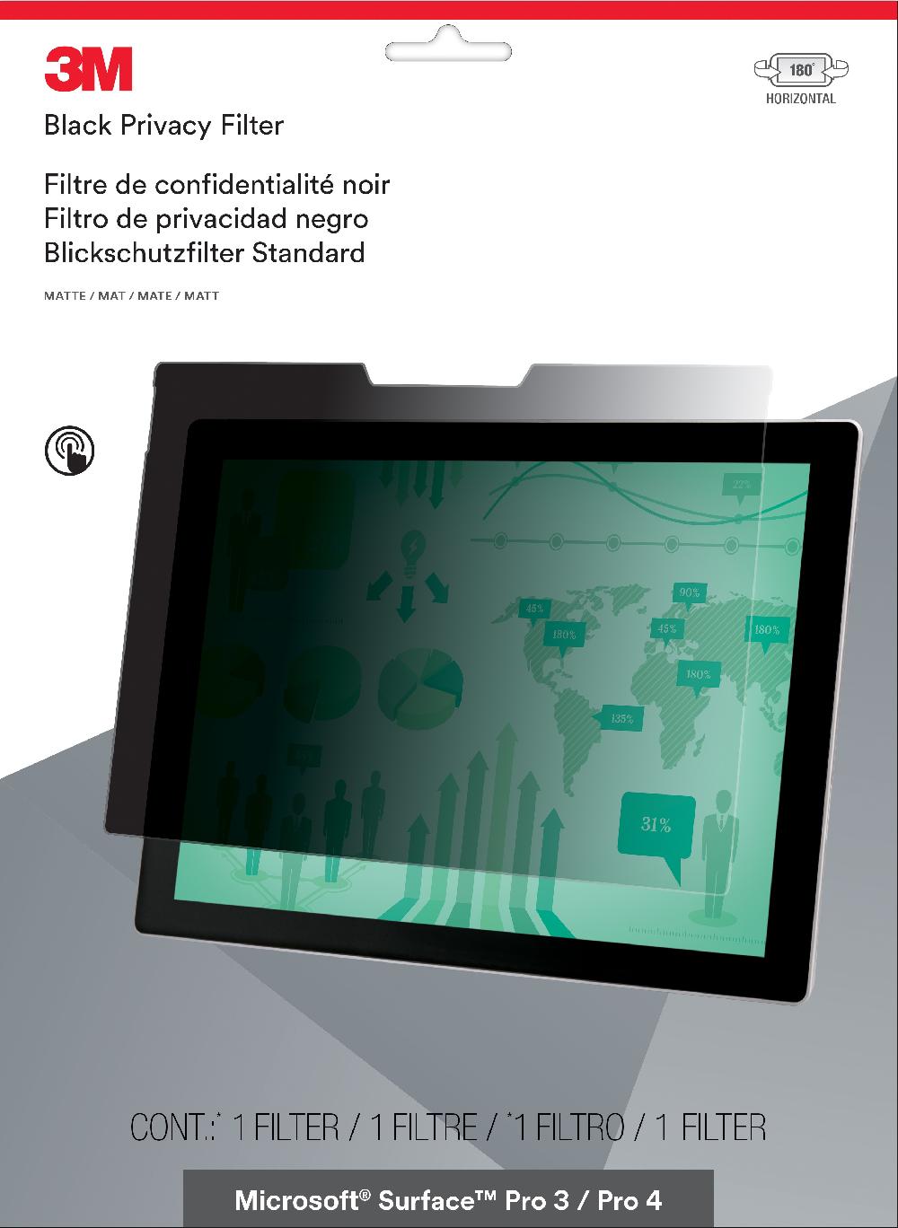 3M PFTMS001 Filtro per la privacy senza bordi display 31.2 cm (12.3")