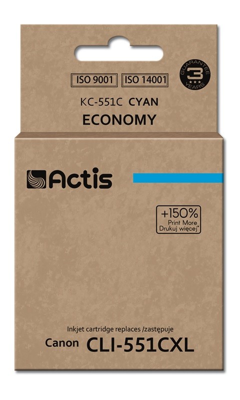 Actis KC-551C cartuccia d'inchiostro 1 pz Compatibile Resa standard Ciano